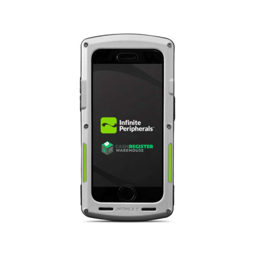Infinea X for iPhone 7, 8, SE with 2D Scanner, Bluetooth, RFID, Standard Battery, Med Grey